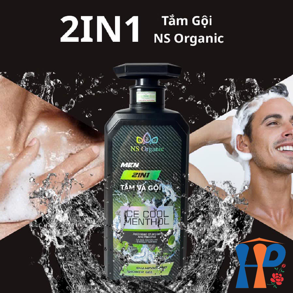 Tắm gội nam NS Organic Men 2 in 1 Ice Cool Menthol Shampoo & Shower Gel 800ml