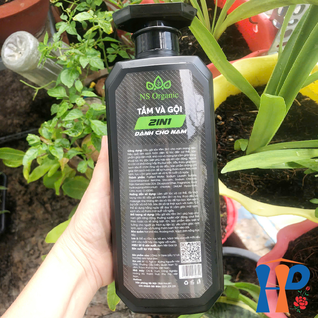 Tắm gội nam NS Organic Men 2 in 1 Ice Cool Menthol Shampoo & Shower Gel 800ml