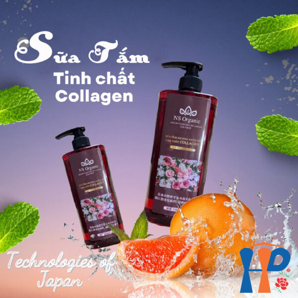 Sữa tắm tinh chất Collagen hương nước hoa NS Organic Collagen Perfume Shower Gel 750ml (lưu hương trên 2 giờ)