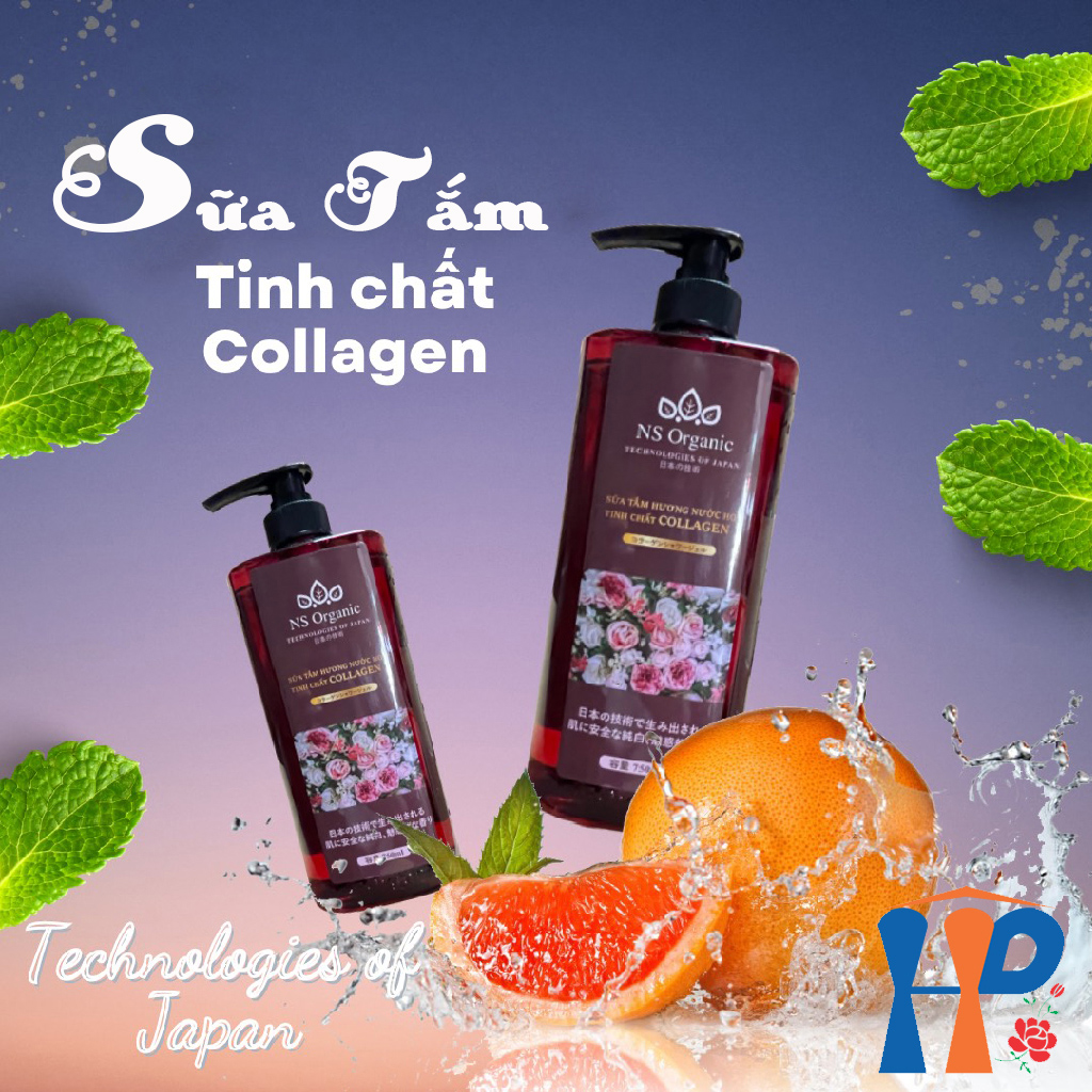 Sữa tắm tinh chất Collagen hương nước hoa NS Organic Collagen Perfume Shower Gel 750ml (lưu hương trên 2 giờ)