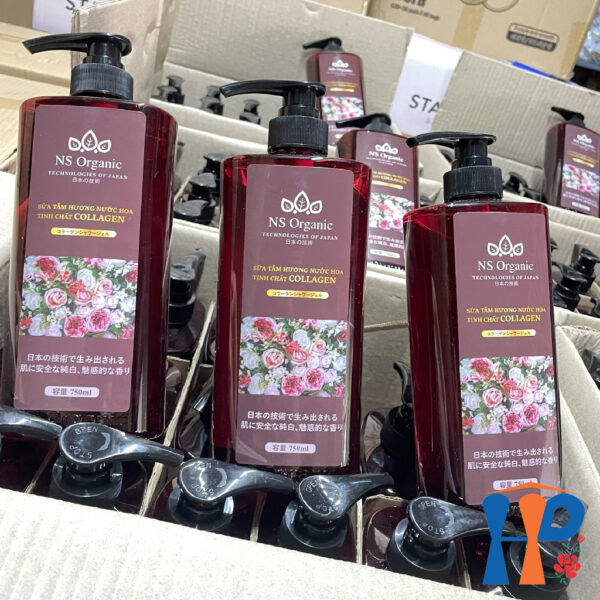 Sữa tắm tinh chất Collagen hương nước hoa NS Organic Collagen Perfume Shower Gel 750ml (lưu hương trên 2 giờ)