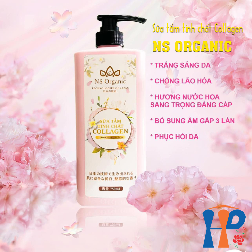 Sữa tắm tinh chất Collagen hương nước hoa NS Organic Collagen Perfume Shower Gel 750ml (lưu hương trên 2 giờ)