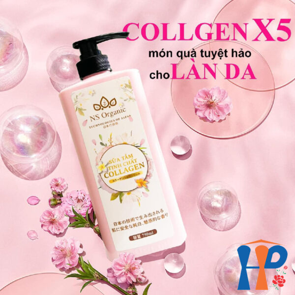 Sữa tắm tinh chất Collagen hương nước hoa NS Organic Collagen Perfume Shower Gel 750ml (lưu hương trên 2 giờ)