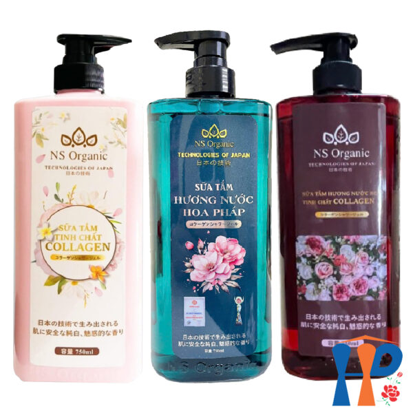 Sữa tắm tinh chất Collagen hương nước hoa NS Organic Collagen Perfume Shower Gel 750ml (lưu hương trên 2 giờ)