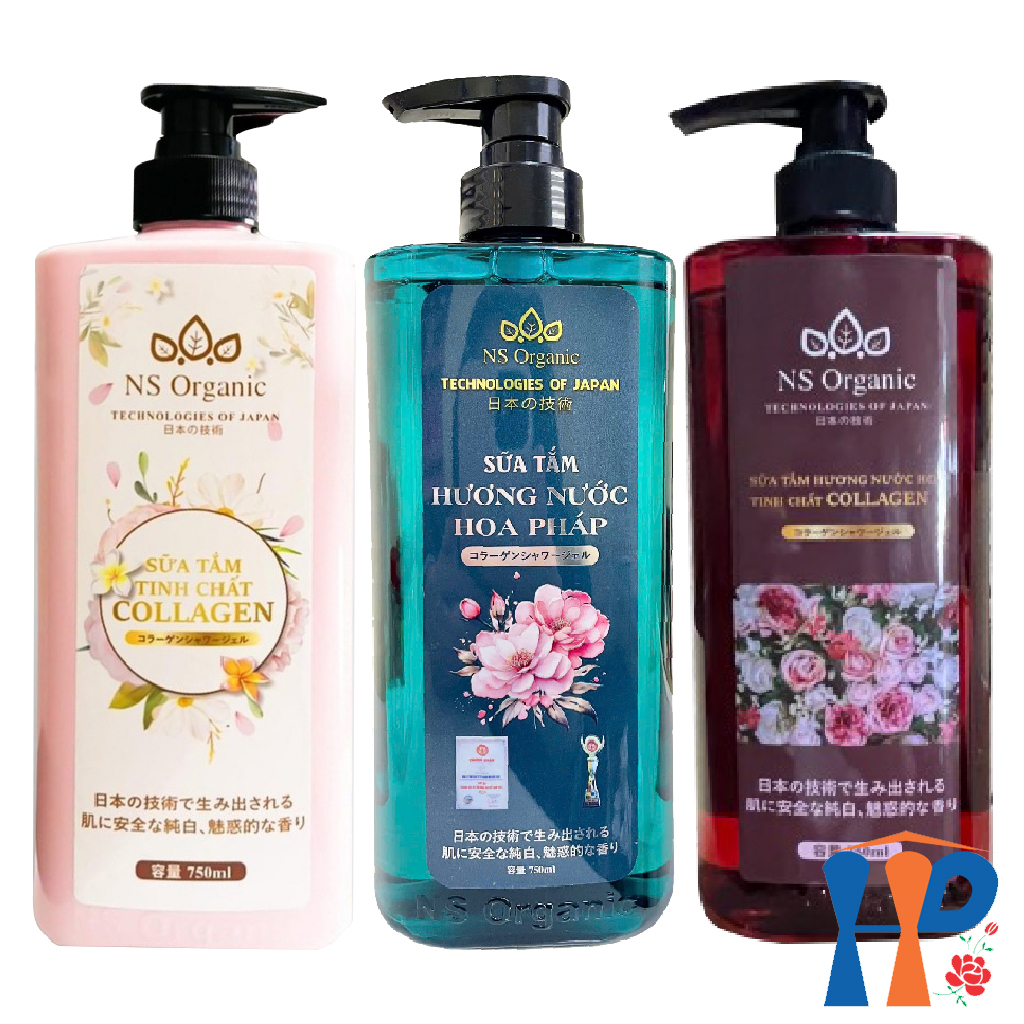 Sữa tắm tinh chất Collagen hương nước hoa NS Organic Collagen Perfume Shower Gel 750ml (lưu hương trên 2 giờ)