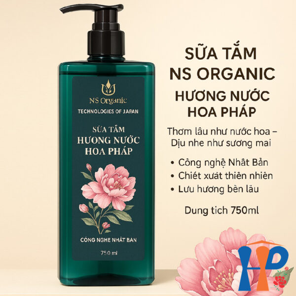 Sữa tắm tinh chất Collagen hương nước hoa NS Organic Collagen Perfume Shower Gel 750ml (lưu hương trên 2 giờ)